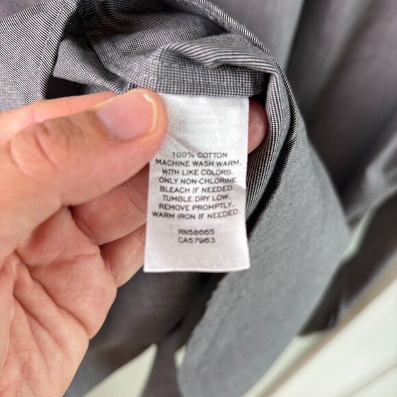 Nordstrom Shirt Men's Button Down Long Sleeve Micro-Check Non-Iron Trim Fit 16 - Picture 6 of 8